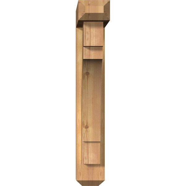 Merced Craftsman Smooth Bracket W/ Offset Brace, Western Red Cedar, 5 1/2W X 22D X 34H